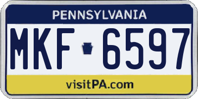 PA license plate MKF6597