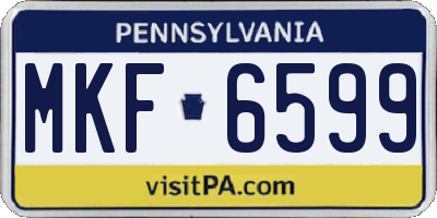 PA license plate MKF6599