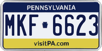 PA license plate MKF6623