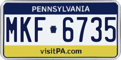 PA license plate MKF6735
