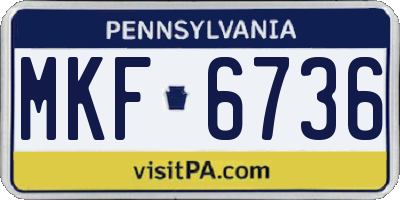 PA license plate MKF6736