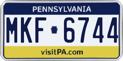 PA license plate MKF6744