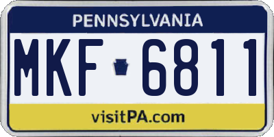 PA license plate MKF6811