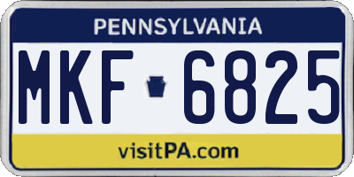 PA license plate MKF6825