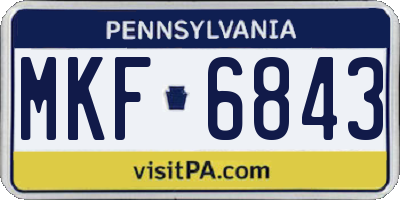 PA license plate MKF6843