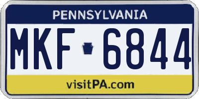 PA license plate MKF6844
