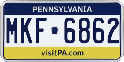 PA license plate MKF6862