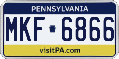 PA license plate MKF6866