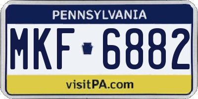 PA license plate MKF6882