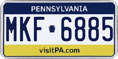 PA license plate MKF6885