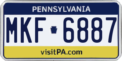 PA license plate MKF6887