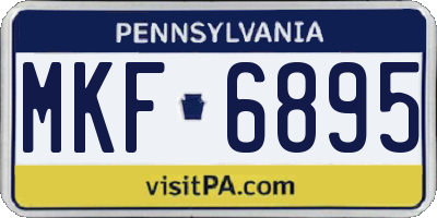 PA license plate MKF6895