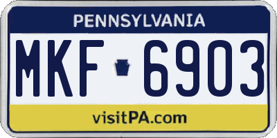 PA license plate MKF6903