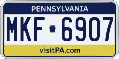 PA license plate MKF6907