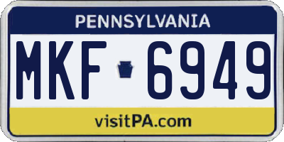 PA license plate MKF6949