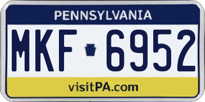 PA license plate MKF6952