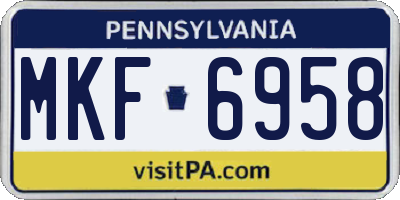 PA license plate MKF6958