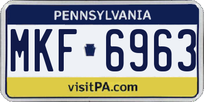 PA license plate MKF6963