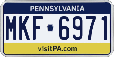 PA license plate MKF6971