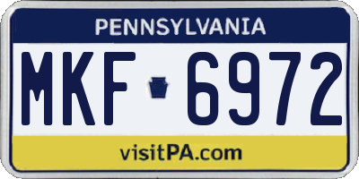 PA license plate MKF6972