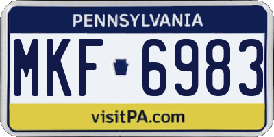 PA license plate MKF6983
