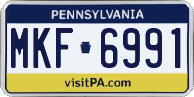 PA license plate MKF6991