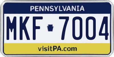 PA license plate MKF7004