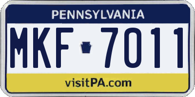PA license plate MKF7011