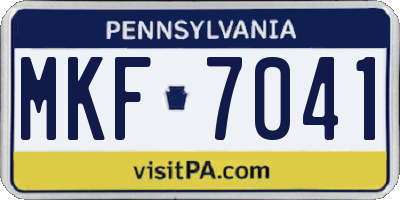PA license plate MKF7041