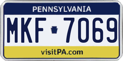 PA license plate MKF7069