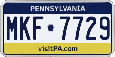 PA license plate MKF7729