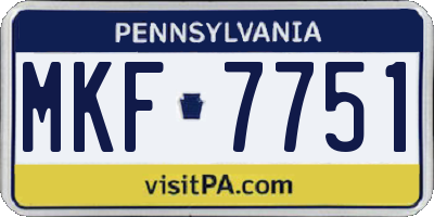 PA license plate MKF7751