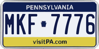 PA license plate MKF7776