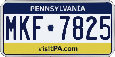 PA license plate MKF7825