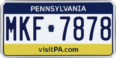 PA license plate MKF7878