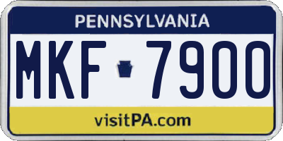 PA license plate MKF7900