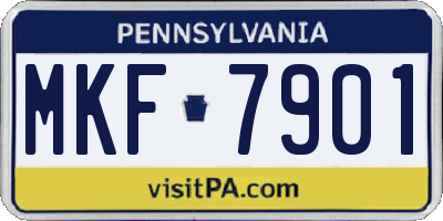 PA license plate MKF7901