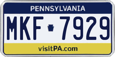 PA license plate MKF7929