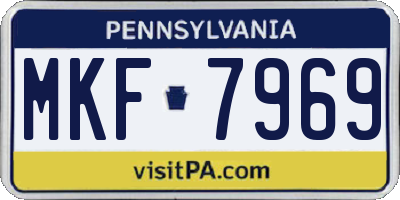 PA license plate MKF7969