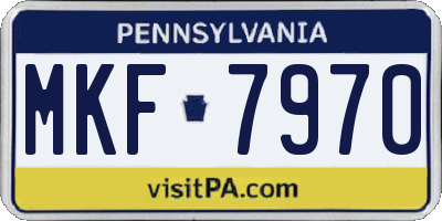PA license plate MKF7970