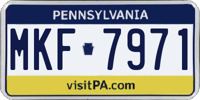 PA license plate MKF7971