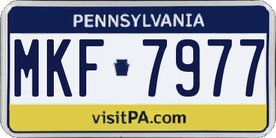 PA license plate MKF7977