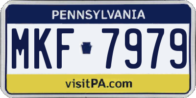 PA license plate MKF7979