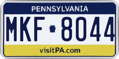 PA license plate MKF8044