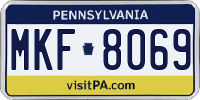 PA license plate MKF8069