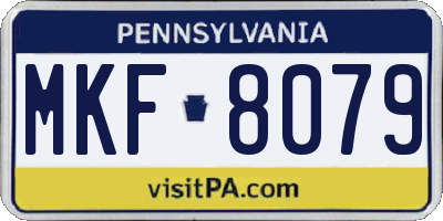 PA license plate MKF8079
