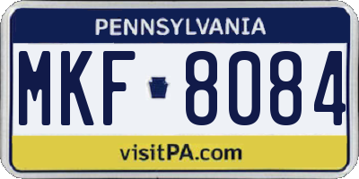 PA license plate MKF8084