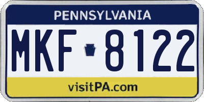 PA license plate MKF8122