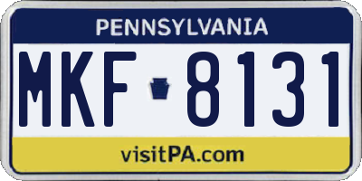 PA license plate MKF8131