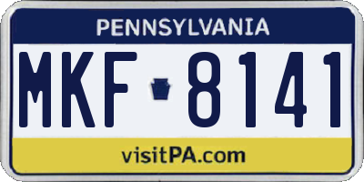 PA license plate MKF8141